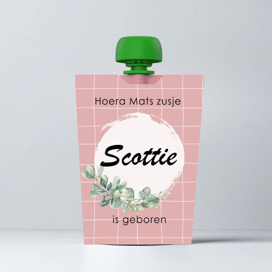 Knijpfuit wikkel printen meisje geboorte
