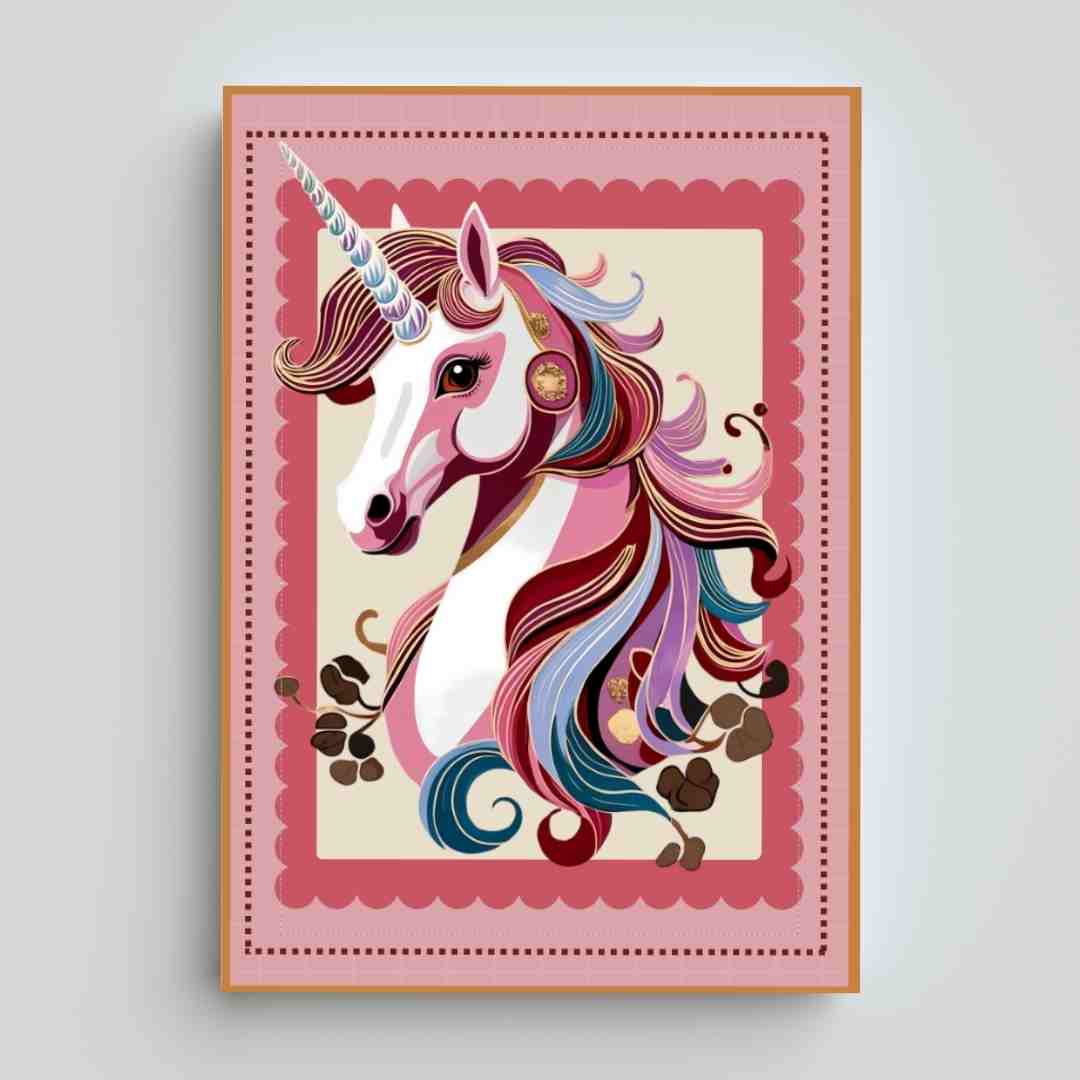 Boho Unicorn Digitale Poster