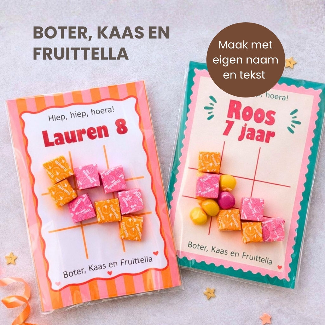 Boter kaas en eieren traktatie | Personaliseerbaar | Meisjes 2 varianten