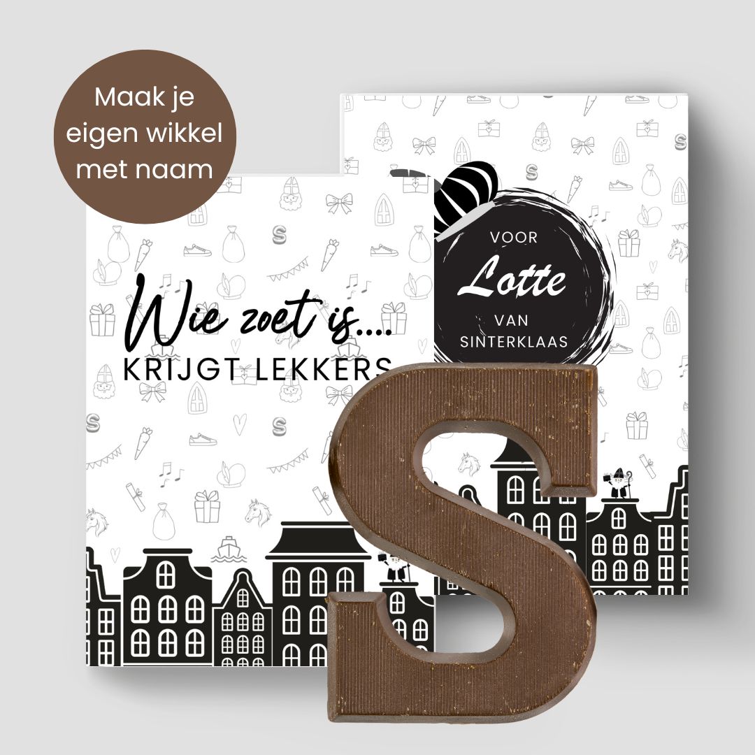 Chocolade letter wikkel met naam