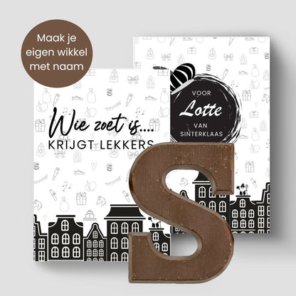 Chocolade letter wikkel met naam
