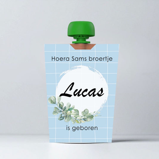 Knijpfuit wikkel printen jongen geboorte